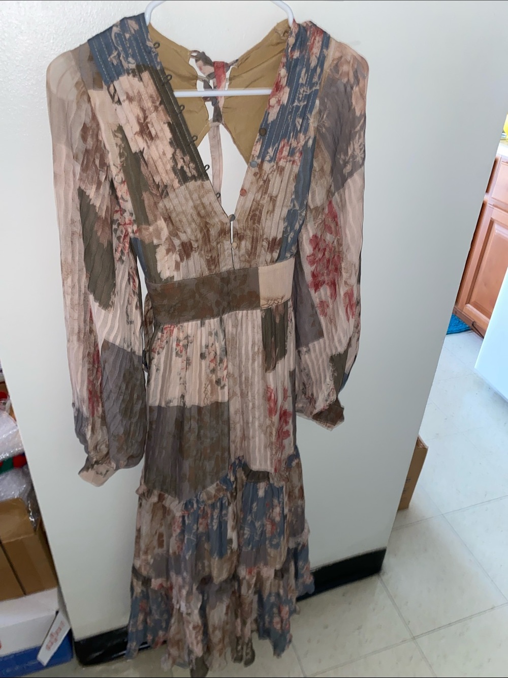 ASOS  SZ PRAIRIE BOHEMIAN SHEER FLORAL DRESS BEAUTIFUL